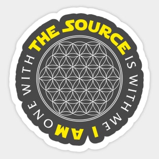 The Source is with me (flower of life) - dark colors Sticker